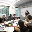 foreign students learing Chinese in a small group class in China