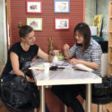 a foreign student taking a one-one-one Chinese tutoring with her private tutor in China